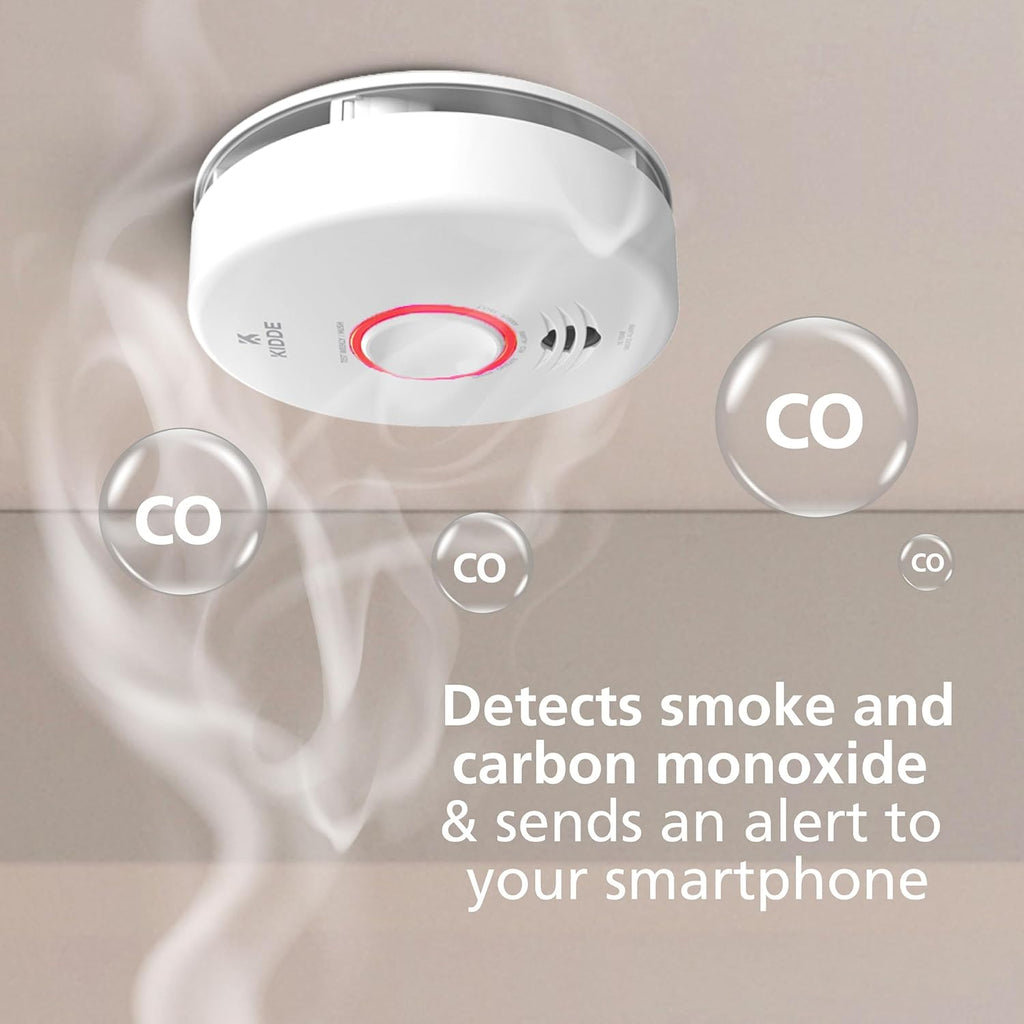 Smart Smoke & CO Detector WiFi Hardwired with Battery Backup, 2 Pack Z719