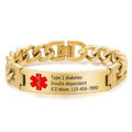 Custom Emergency Alert Medical Bracelets - Engraved Medic Info Bracelet for Men Personalized Medical Gifts for Him Family Custom Stainless Steel Medical Alert ID Bracelet for Men