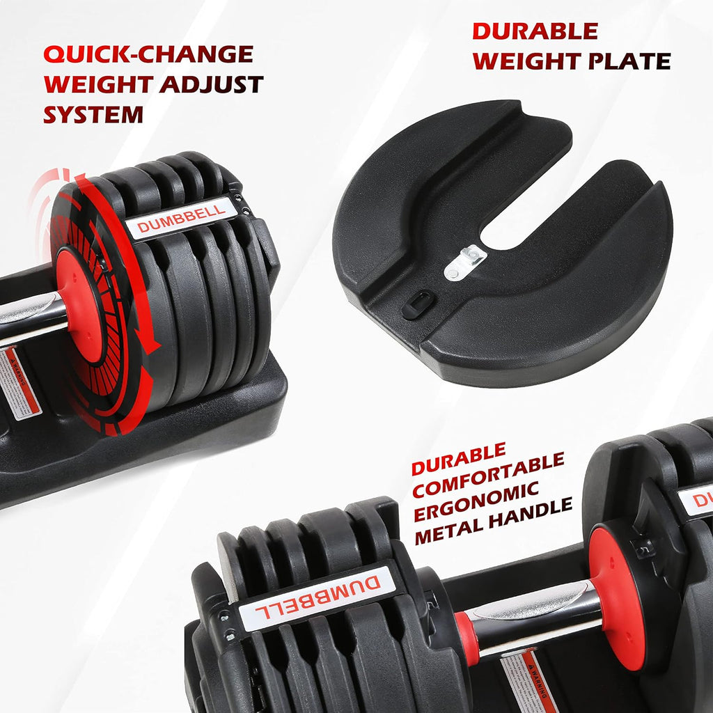 Adjustable Dumbbell Set 5.5-55 lbs, 15-in-1 Weights for Home Gym Full Body Workout P87864
