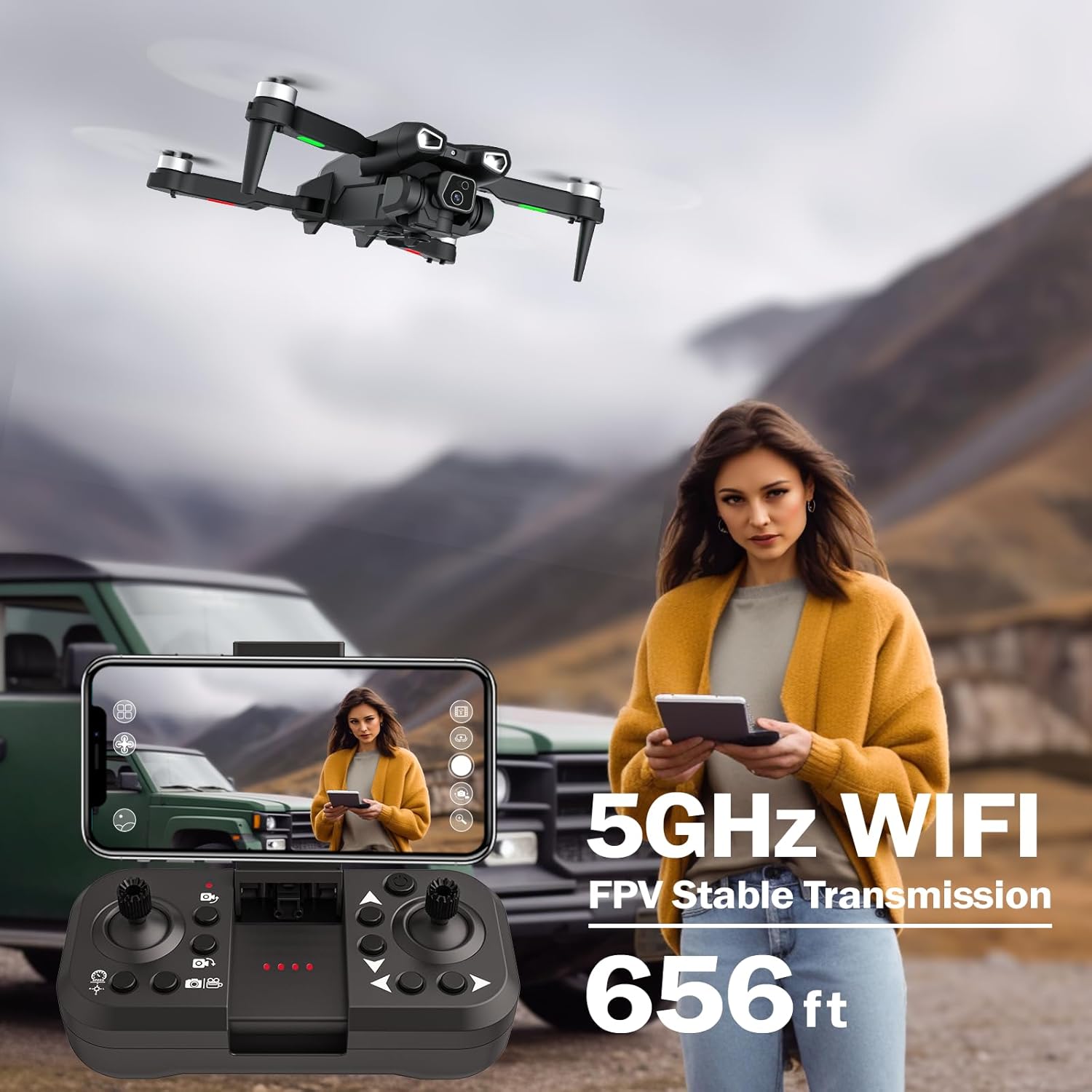 4K Camera Drone with Brushless Motor for Adults and Beginners C69038