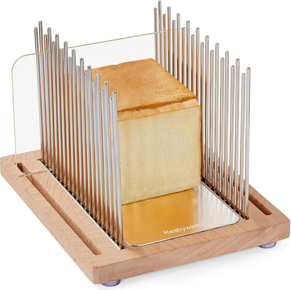 Stainless Steel Bread Slicer Guide with Beechwood Cutting Board R27345
