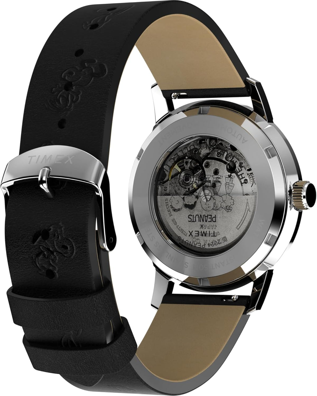 Men's Automatic 40mm Watch with Black Strap and Silver-Tone Dial K4024