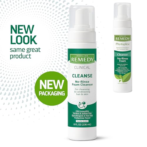 No-Rinse Foam Cleanser for Sensitive Skin, Vanilla Scent, 8 fl oz N56027