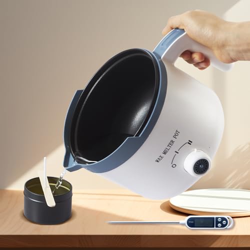 Wax Melter for Candle Making with Thermometer, Electric Melting Pot with Spout A34116