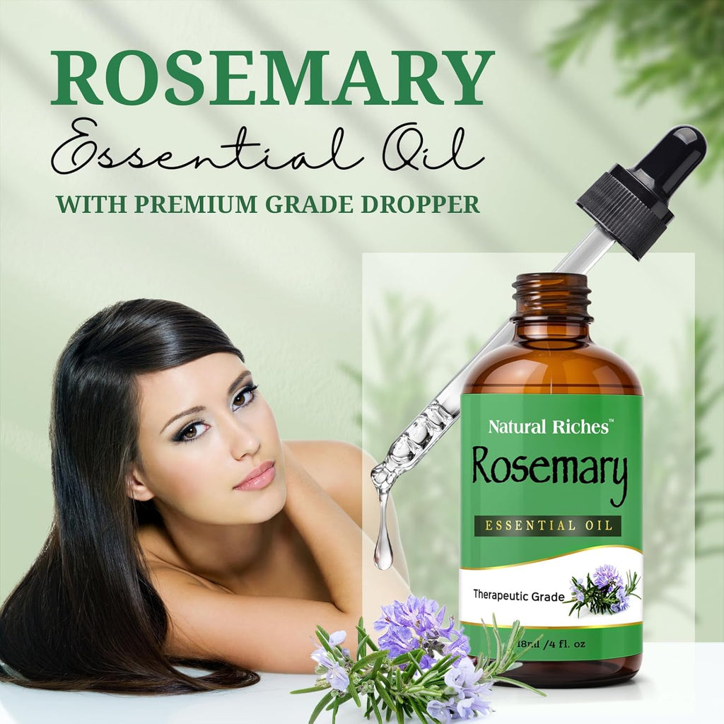 Rosemary Essential Oil for Hair, Skin & Aromatherapy, 4 fl oz Y464725