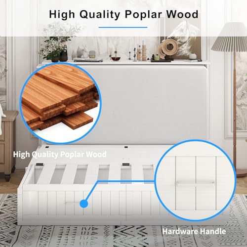 Murphy Cabinet Bed with Tri-fold Mattress and USB Charging Station H946117
