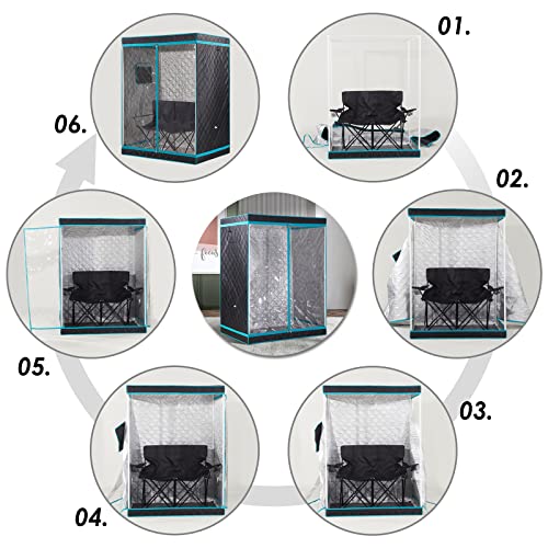 Portable 2 Person Sauna Tent, Foldable Full Body Steam Sauna for Home O997