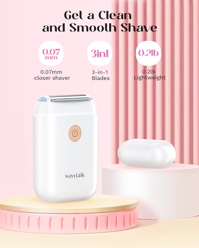 Electric Shaver for Women, Bikini Trimmer, USB Rechargeable Cordless Razor with Detachable Head K8700