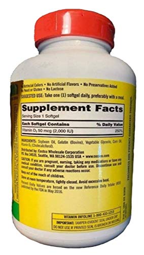 Vitamin D3 50 mcg, 600 Softgels J5266