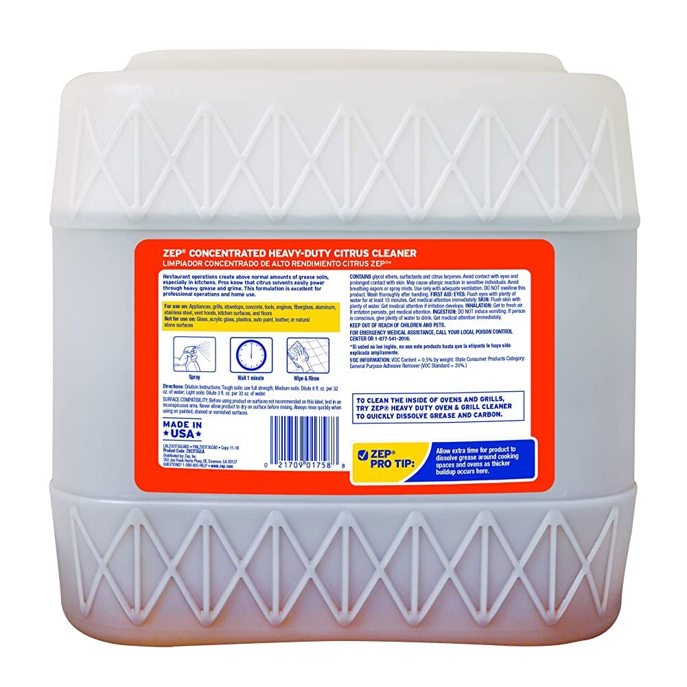 Heavy-Duty Citrus Degreaser and Cleaner, 3.5 Gallon W824