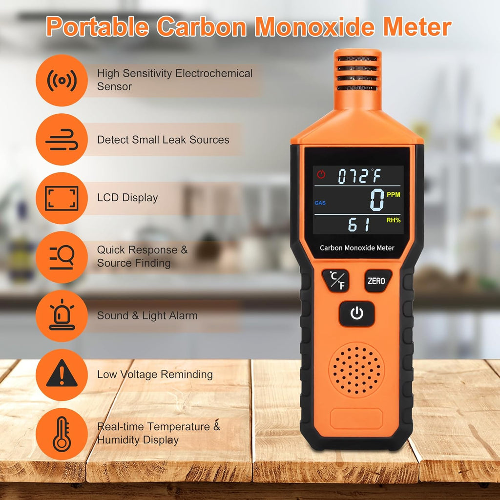 Portable Carbon Monoxide Detector with Temperature and Humidity Display N191144