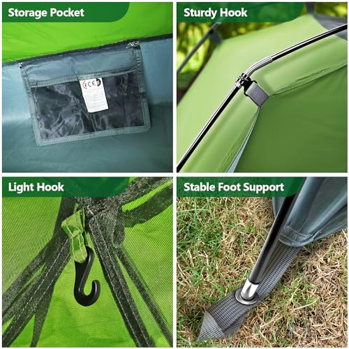 1 Person Backpacking Tent - Lightweight Hiking Tent with Skylight and Waterproof Rainfly P1721