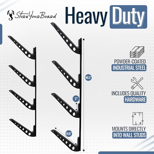 Adjustable Surfboard Storage Rack, 4 Board Wall Mount N128