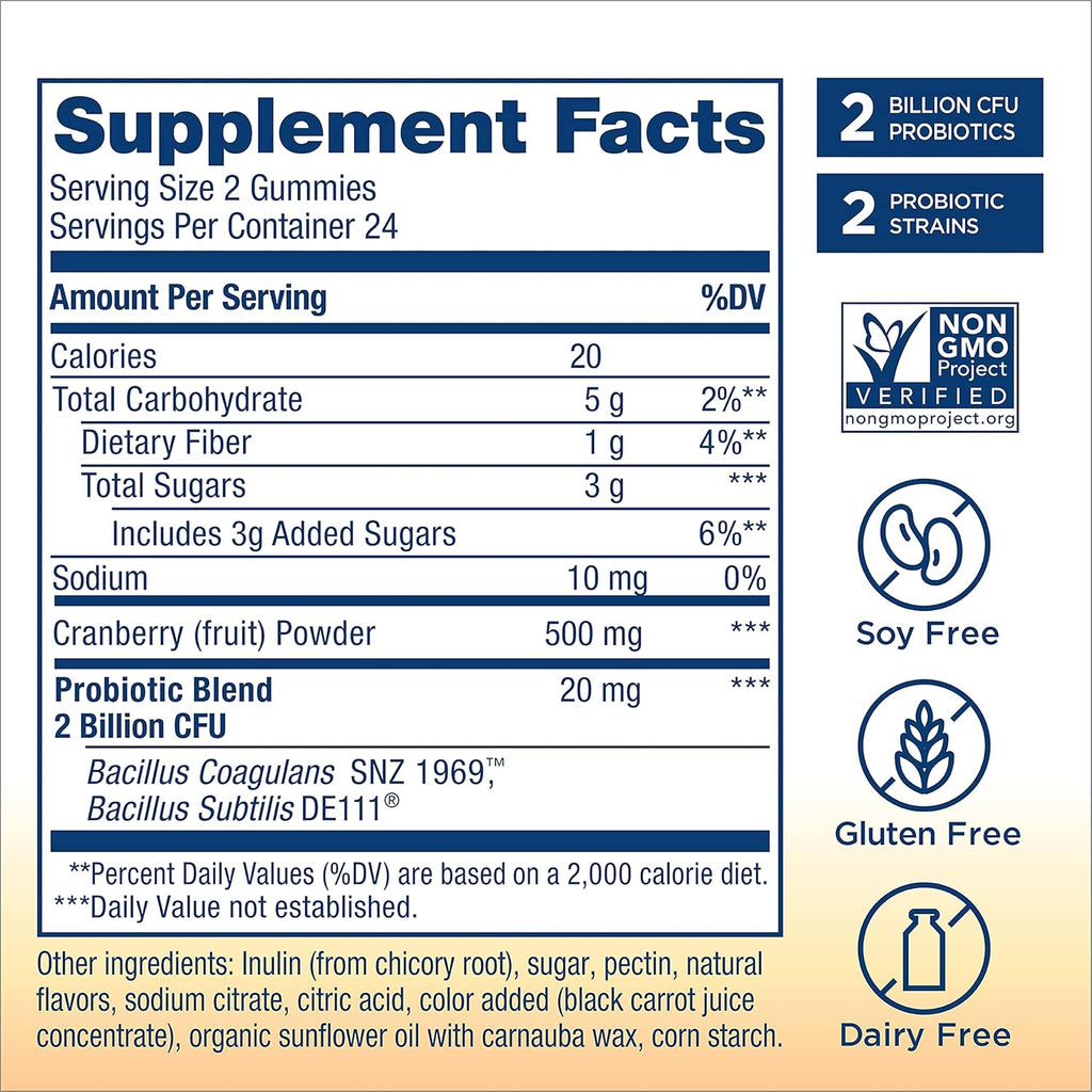 Women's Prebiotic and Probiotic Gummies for Digestive and Immune Health N872