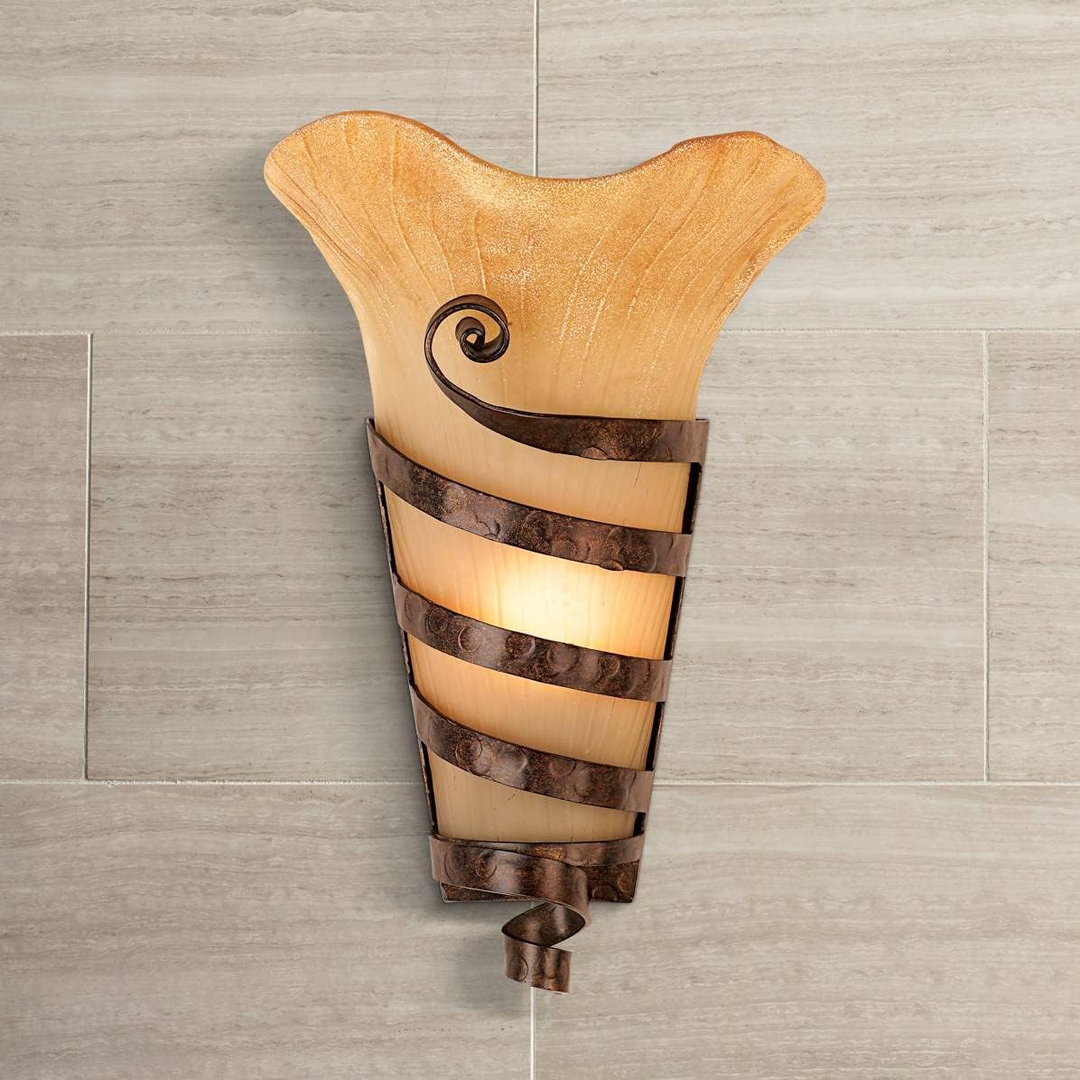 Farmhouse Rustic Wall Light Sconces Set of 2 Hardwired P486034
