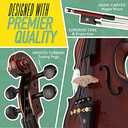 Violin 4/4 Full Size with Case, Tuner, Bow, Rosin, Shoulder Rest M928866