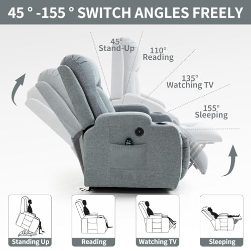Power Lift Recliner Chair for Elderly with Heated Massage and USB Port Q45191