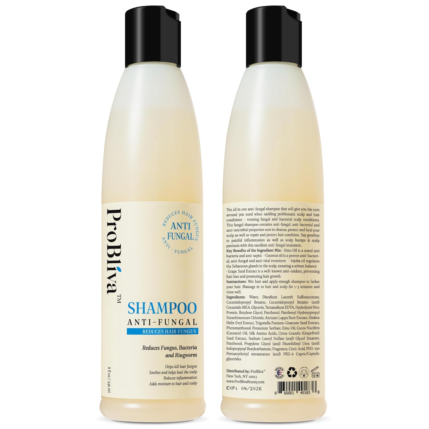 Fungus Shampoo for Itchy Scalp with Coconut Oil, Jojoba Oil, Emu Oil L59869