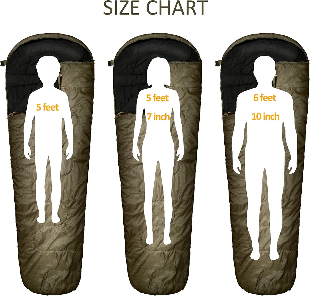 0°F Winter Sleeping Bag for Adults Cold Weather with Compression Sack V49774