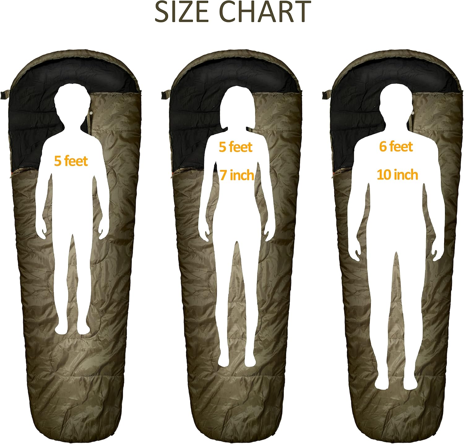 0°F Winter Sleeping Bag for Adults Cold Weather with Compression Sack V49774