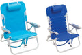 Rio Beach Big Boy 4-Position 13" High Seat Backpack Beach or Camping Folding Chair, Turquoise & Rio Beach lace-up Suspension Folding Backpack Beach Chair, Light Blue
