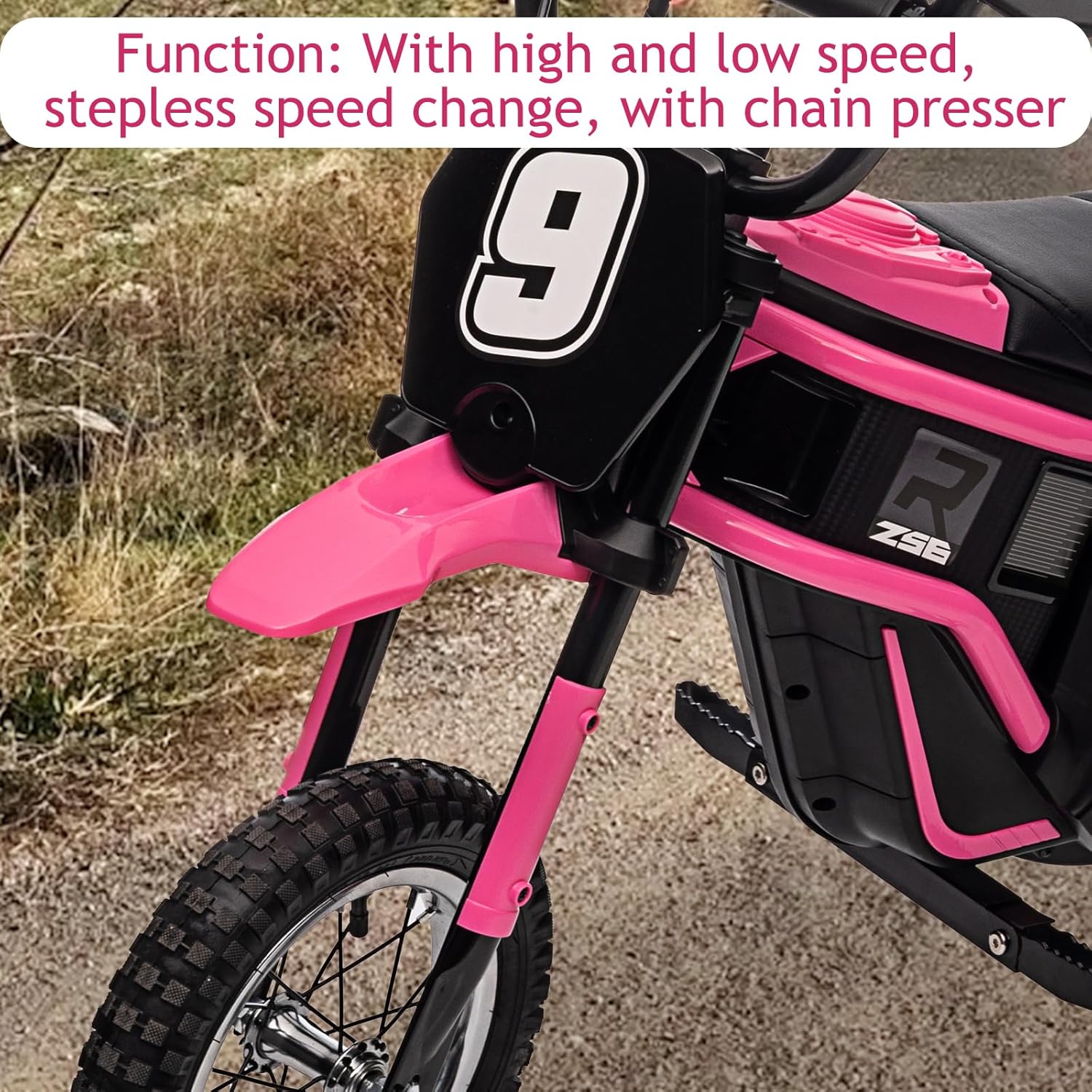 24V Ride On Dirt Bike for Kids 13+ Pink M3959