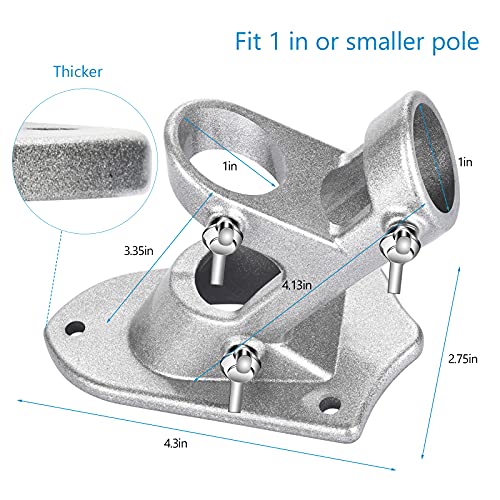 Heavy Duty House Flag Pole Holder Bracket, Aluminum Mount, Stainless Steel Hardware, 1" Inner Diameter L10567