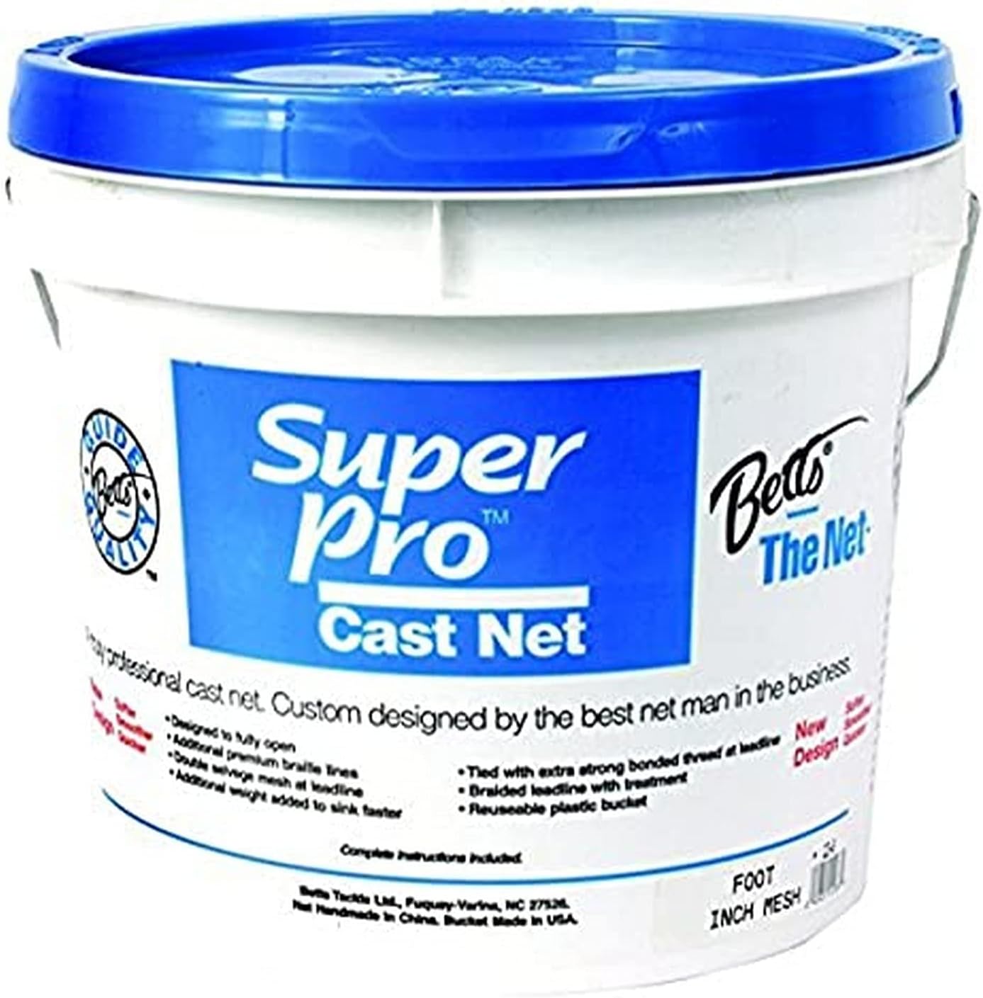 Betts 7-Feet Mono Bait Cast Net with Lead Weight and 1/4-Inch Mesh