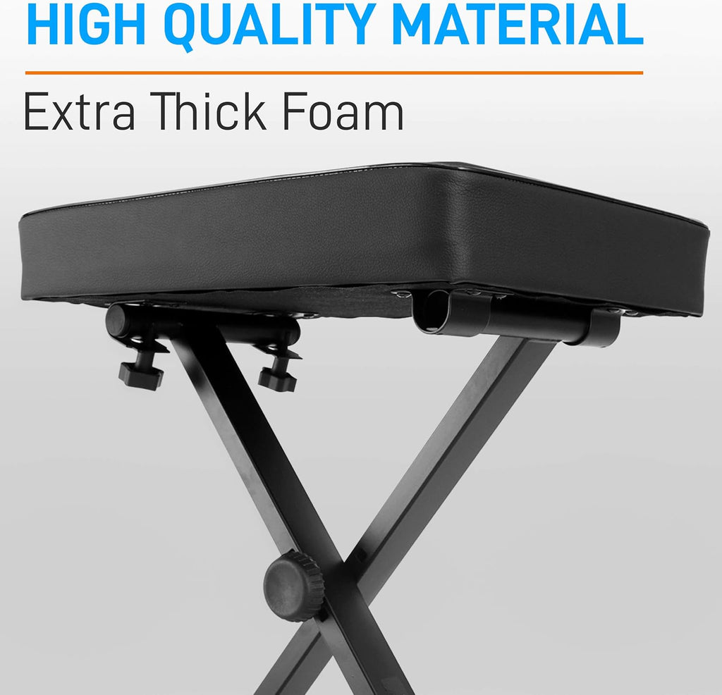 Adjustable Padded X-Style Foldable Keyboard Piano Bench Seat L8848