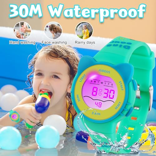 Kids Digital Watch, Waterproof LCD Sports Watch with LED Lights, Stopwatch, Alarm W492667