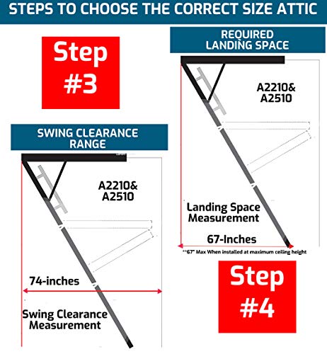 Aluminum Attic Ladder, 375 lb Capacity, 22-1/2 x 54 in T260030