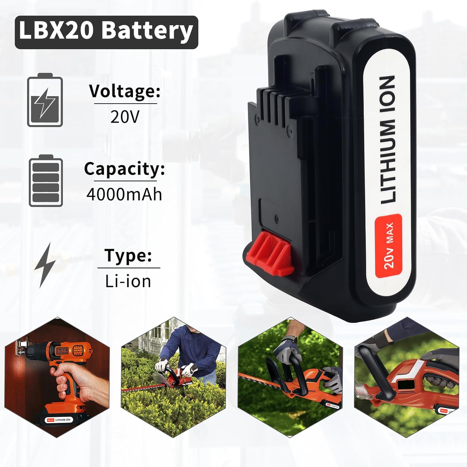 2-Pack 20V 4.0Ah Lithium Replacement Battery Z710357