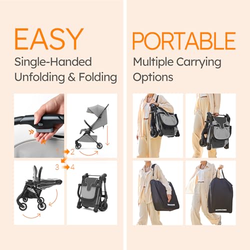 Ultra-Compact Travel Stroller with Carbon Fiber Frame, 9.9 lbs B69241