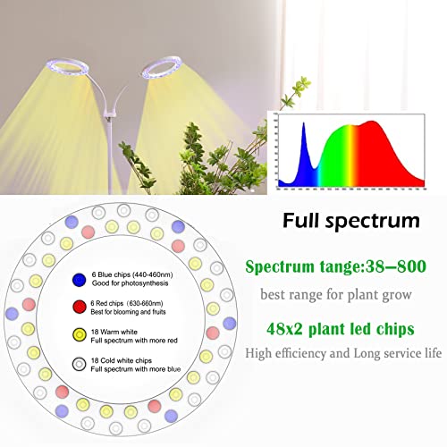 Full Spectrum LED Floor Plant Light with Timer and Adjustable Height H6013