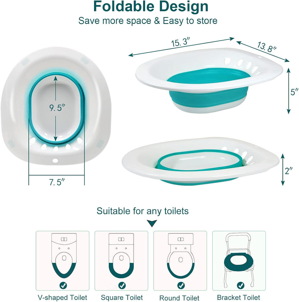 Sitz Bath for Toilet - Foldable for Postpartum Care and Hemorrhoid Relief P64694