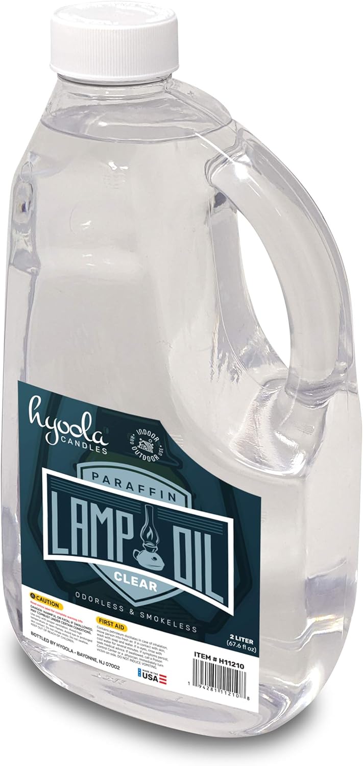 Liquid Paraffin Lamp Oil - Clear, Smokeless, Odorless - 2 Liter N4370