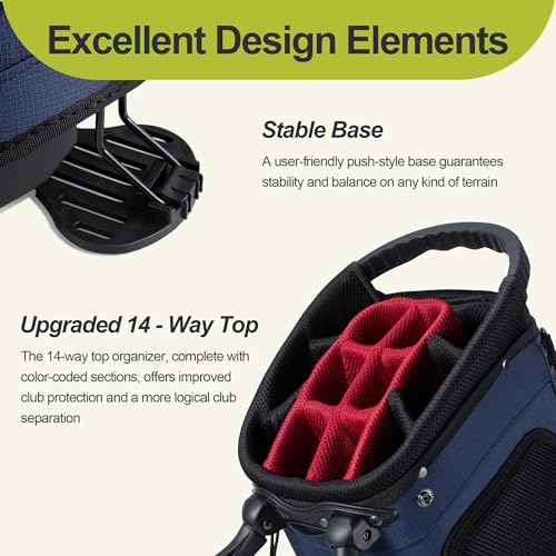 Golf Stand Bag with 10 Pockets and Top Dividers F149