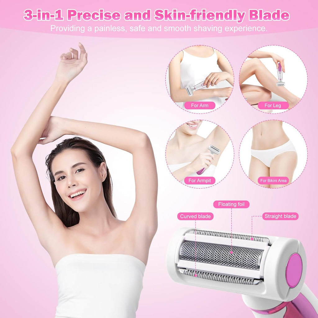 4 in 1 Electric Shaver and Trimmer for Women Facial Body Hair Removal S680881