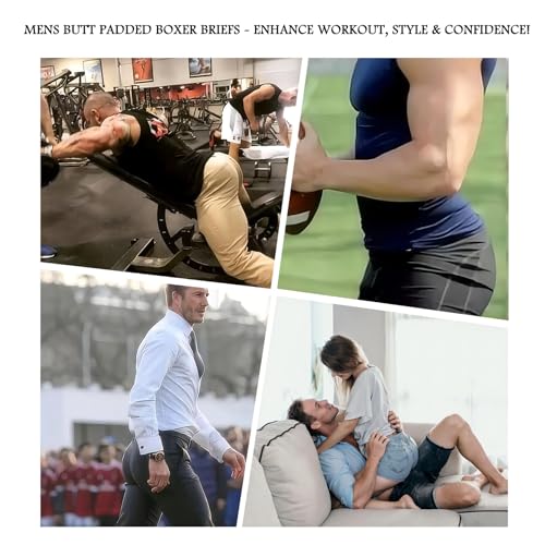 Men's Mesh Shapewear Boxer Briefs with Butt Enhancing Pads W939