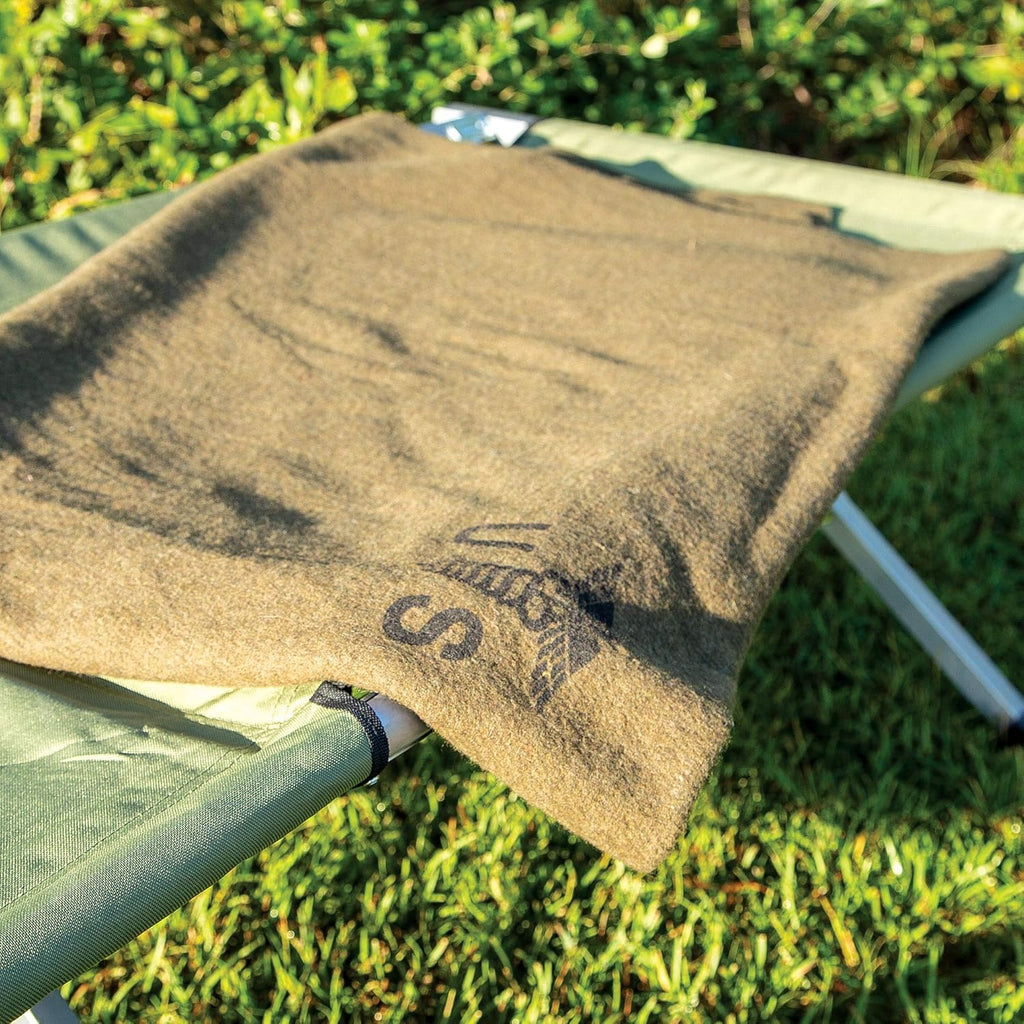 US Army Medic Wool Blanket 80% Wool for Camping Survival H599592