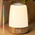 Sunrise Alarm Clock, Night Light Wake up Light with Sunrise Simulation, Dimmable Touch Bedsides Lamp 6 RGB Colors 5 Nature Sounds for Bedrooms