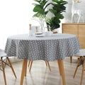 Tablecloth Arrow Pattern Cotton Linen Table Cloth Cover for Kitchen Dinning Tabletop Linen Decor (Round, 60 Inch)