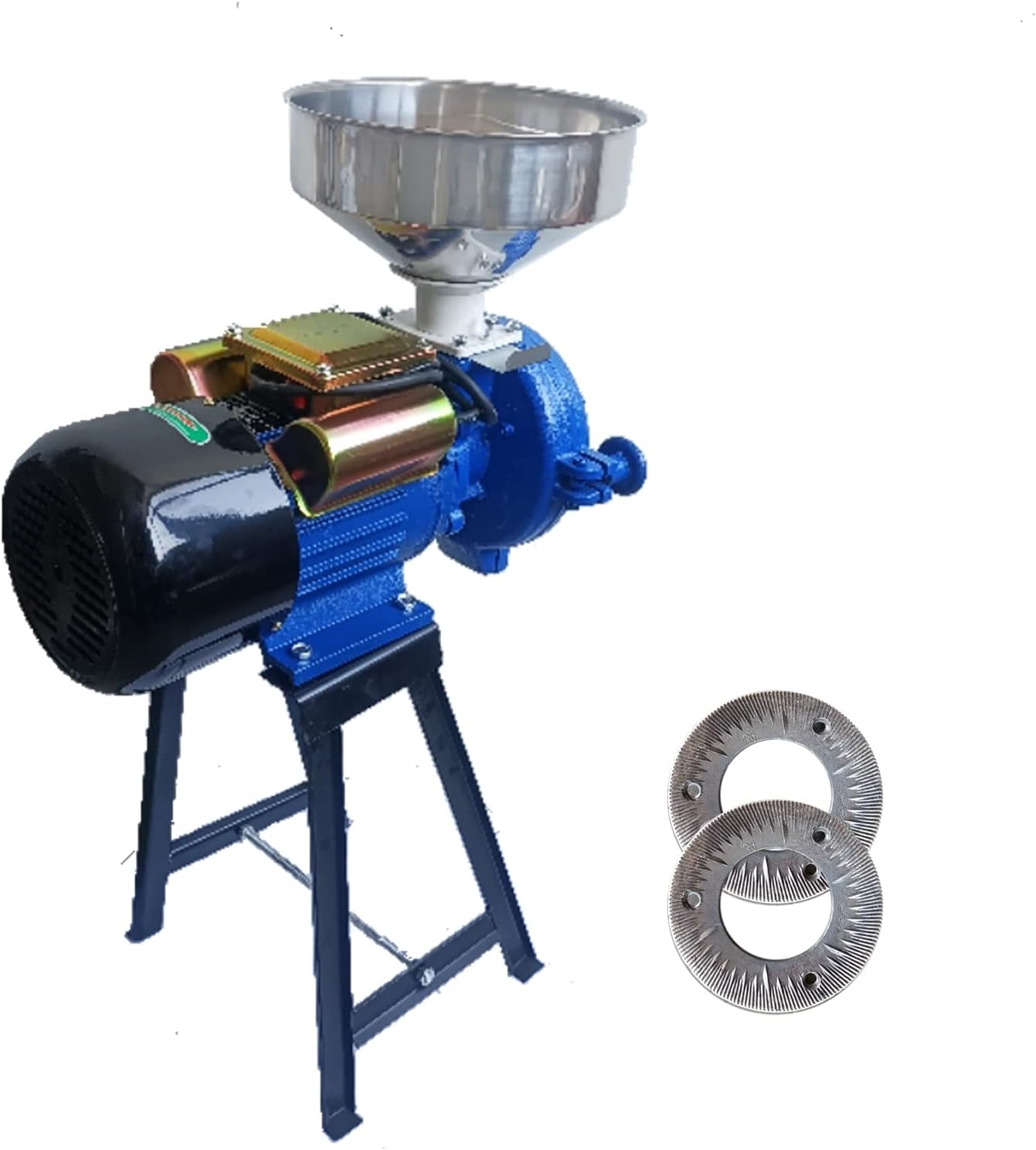 Electric Grain Mill Grinder 110V 3000W Commercial Feed Wheat Flour Machine with Funnel J537