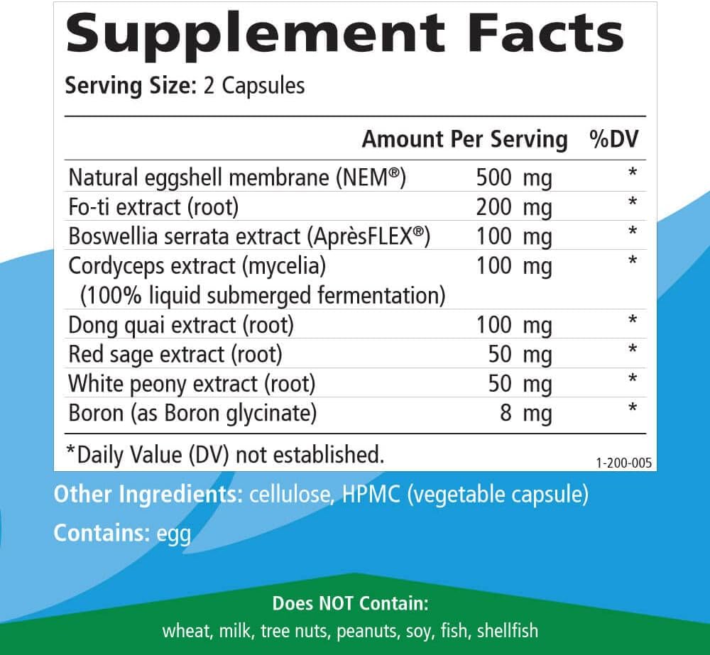 Joint Support Supplement - Non GMO - 60 Vegetarian Capsules R592