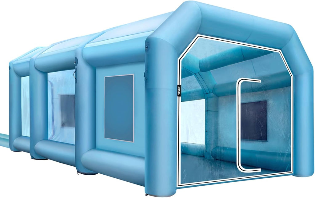 Inflatable Paint Booth 19.7 x 13.1 x 8.5 ft with Blowers and Air Filter System T1413