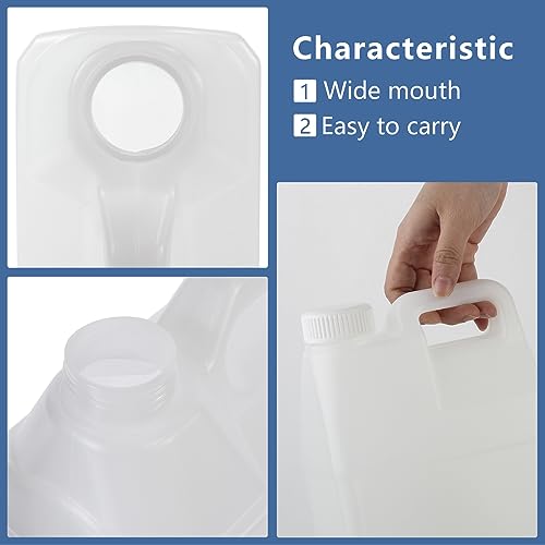 2.5 Gallon Clear Plastic Jugs with Lids and Ergonomic Handle E176937