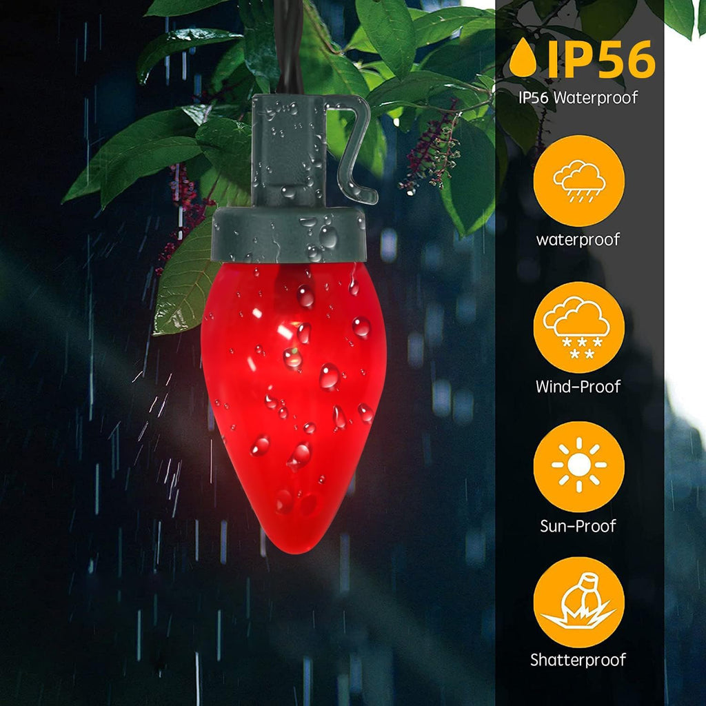C7 LED Christmas Lights Battery Operated with Remote, 8 Mode Twinkle, 50 Bulbs T98600
