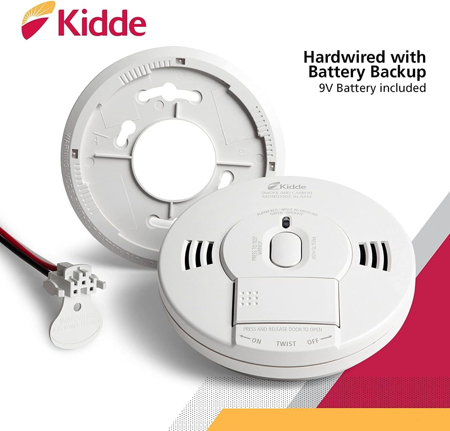 Smoke & Carbon Monoxide Detector, Hardwired, Battery Backup, 6 Pack Q82907