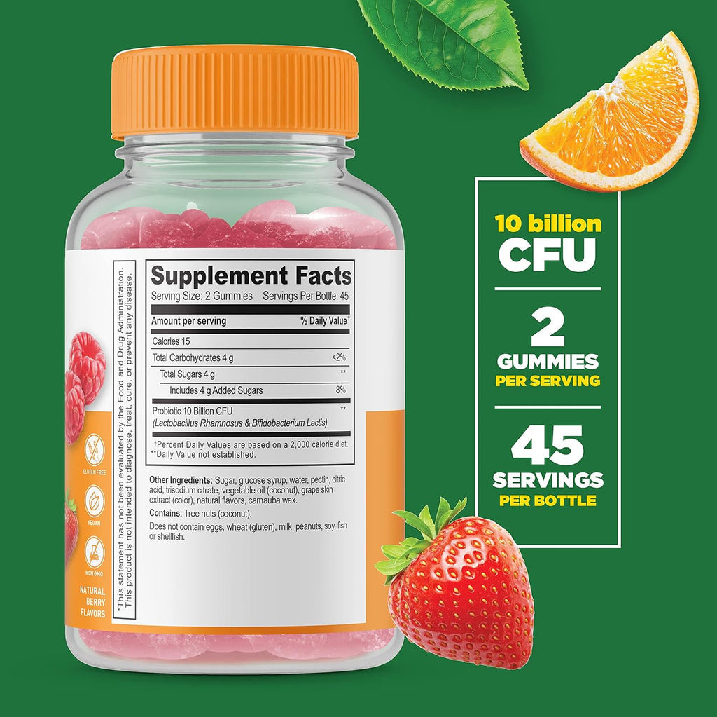 Probiotics for Women Gummy Supplement, 10 Billion CFU, 90 Gummies J354