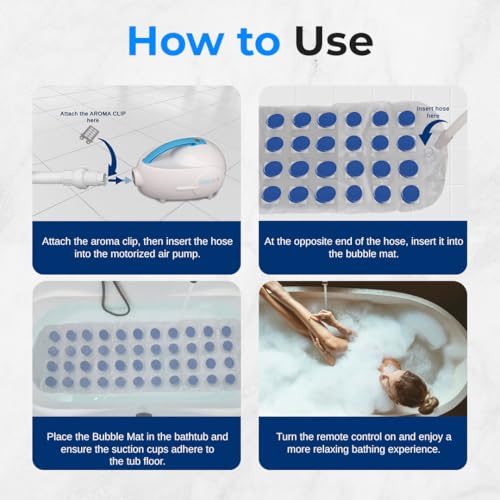 Portable Spa Bubble Bath Massager with Waterproof Non-Slip Mat and Remote Control Z239848